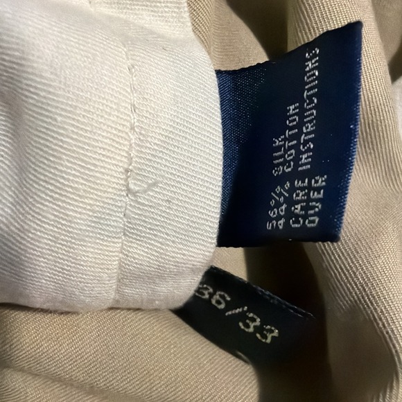 Vintage Polo Ralph Lauren Silk Blend Chino Pants Mens 36/33 (FITS 35 X 31) Beige - Picture 5 of 10
